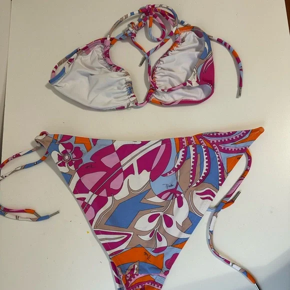Emilio Pucci Vibrant Pink and Orange Bikini Women’s Size 44 - Picture 11 of 11
